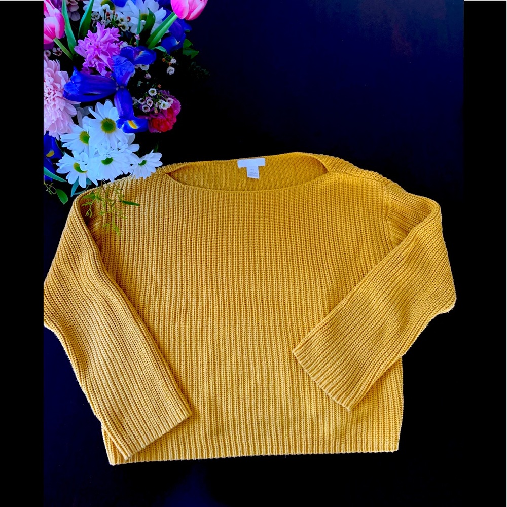 Ochre boatneck knit sweater
